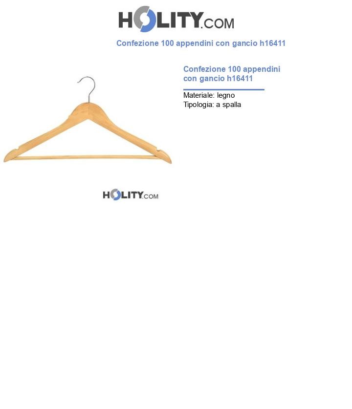 Confezione 100 appendini con gancio h16411