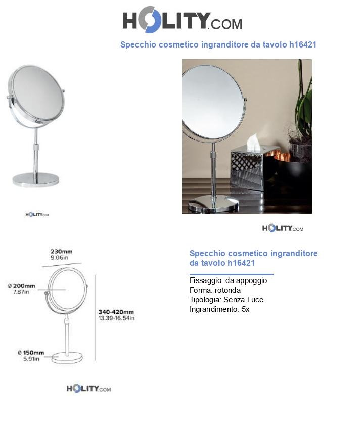 Specchio cosmetico ingranditore da tavolo h16421