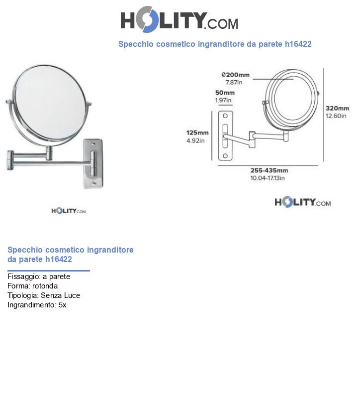 Specchio cosmetico ingranditore da parete h16422