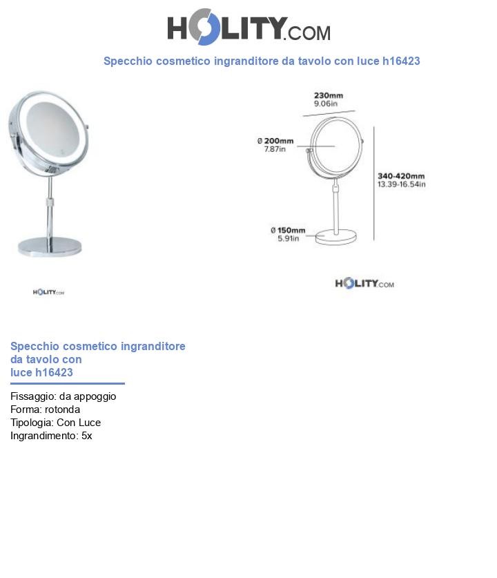 Specchio Tascabile Con Ingrandimento 1x/15x Bifacciale Con Manico Pieghevole Specchio Per Trucco Portatile Da Viaggio Nero 96112540