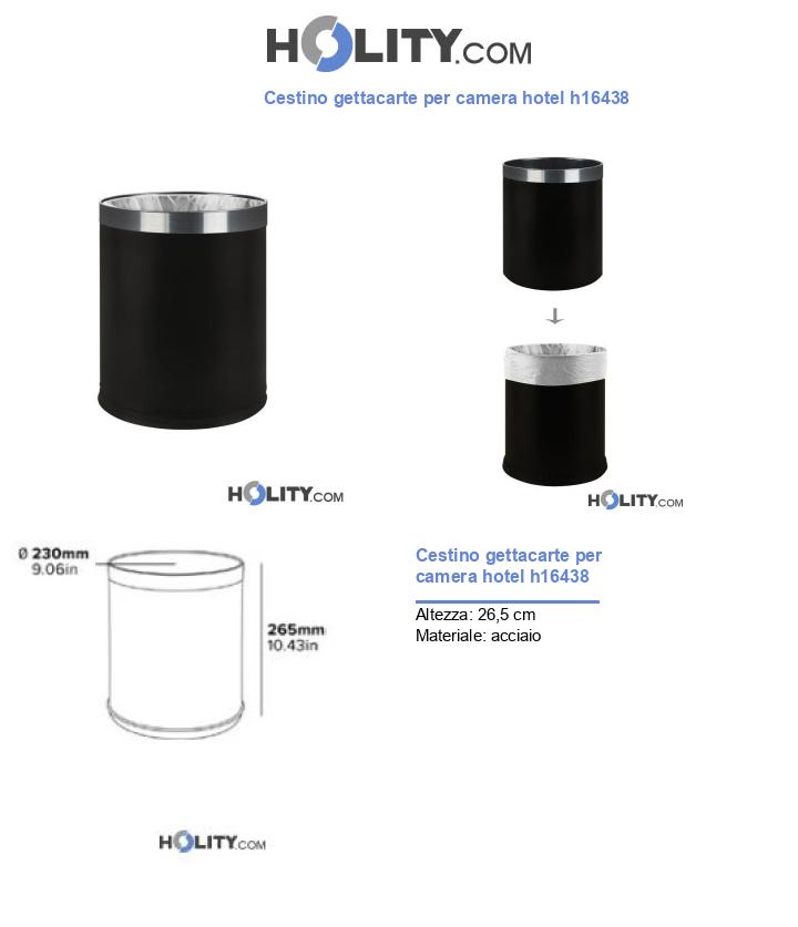 Cestino gettacarte per camera hotel h16438