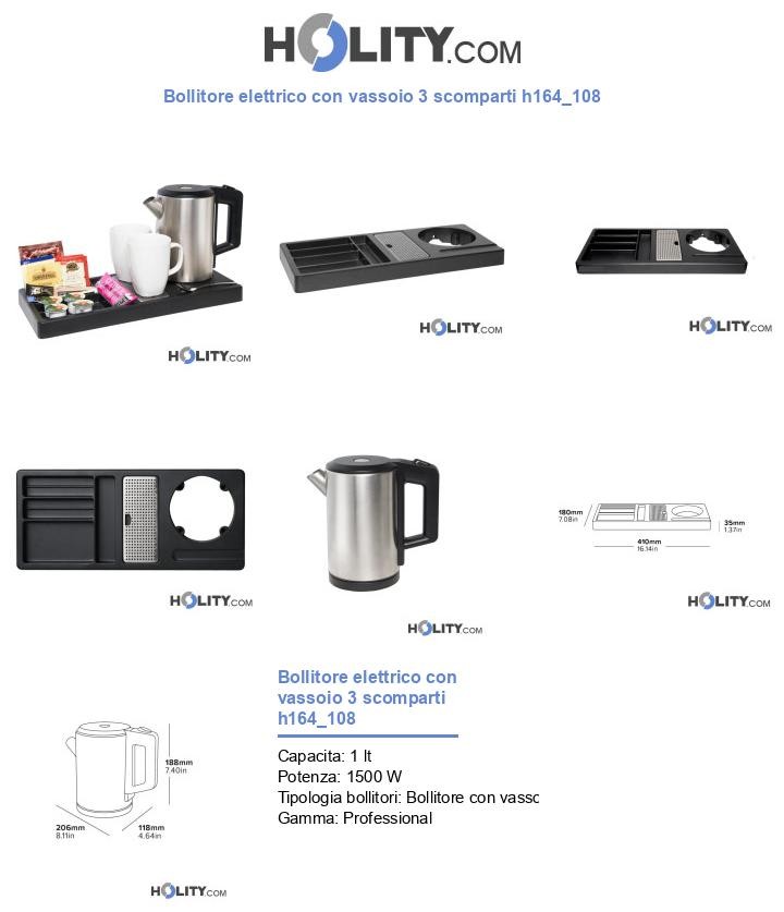 Bollitore elettrico con vassoio 3 scomparti h164_108