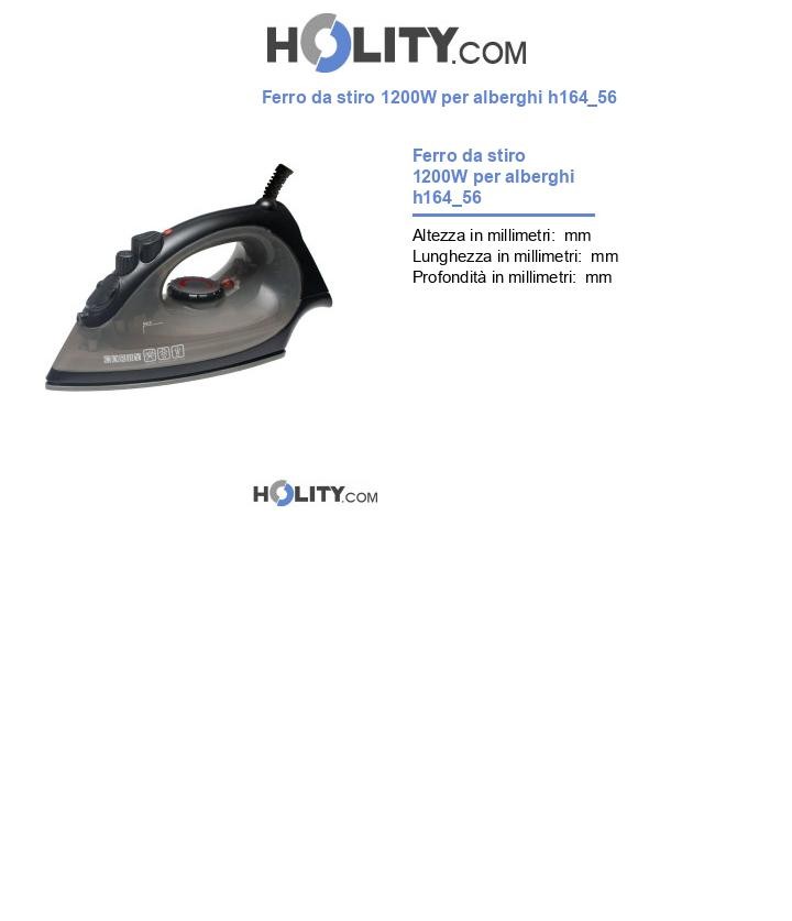 Ferro da stiro 1200W per alberghi h164_56