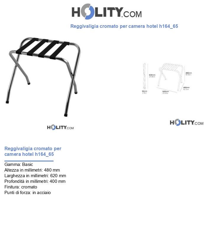 Reggivaligia cromato per camera hotel h164_65