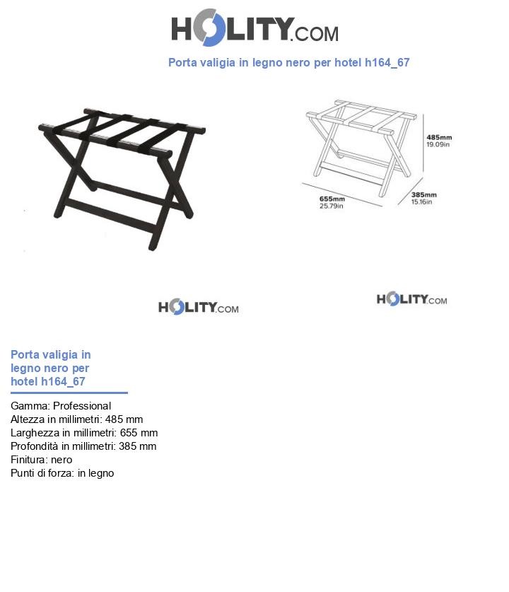 Porta valigia in legno nero per hotel h164_67