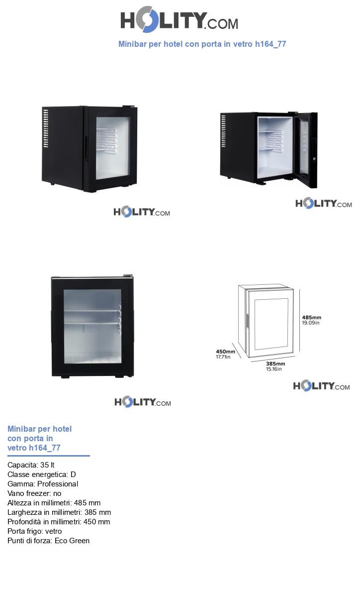 Minibar per hotel con porta in vetro h164_77