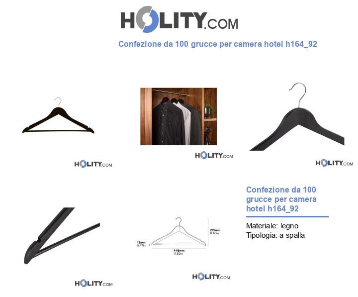 Confezione da 100 grucce per camera hotel h164_92