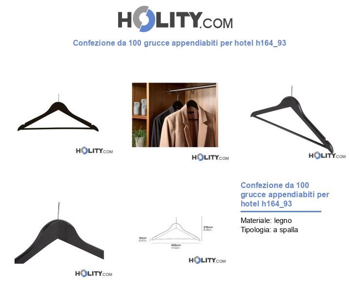 Confezione da 100 grucce appendiabiti per hotel h164_93