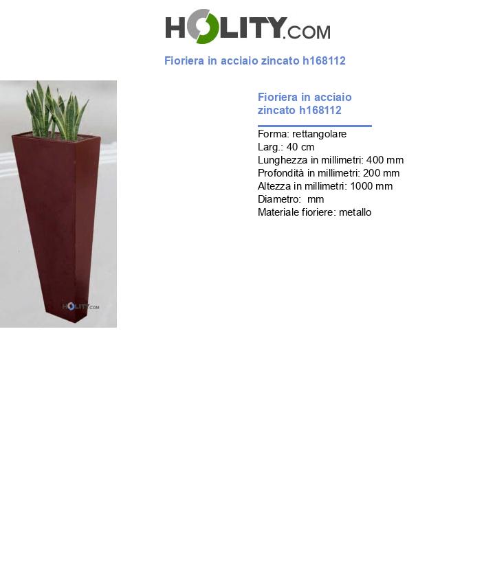 Fioriera in acciaio zincato h168112