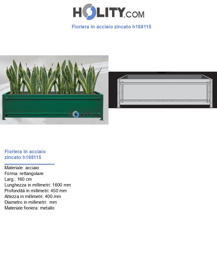 Fioriera in acciaio zincato h168115