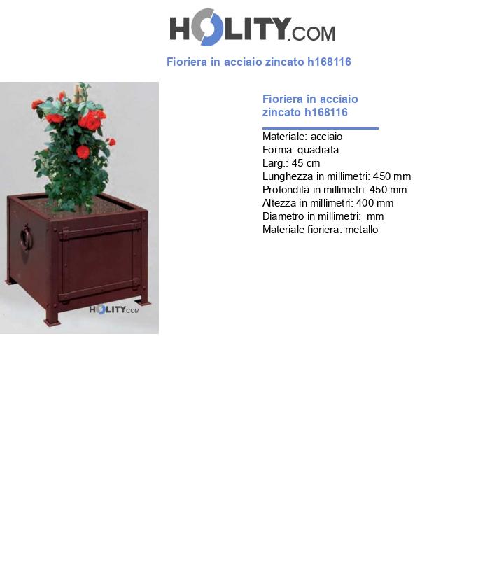 Fioriera in acciaio zincato h168116