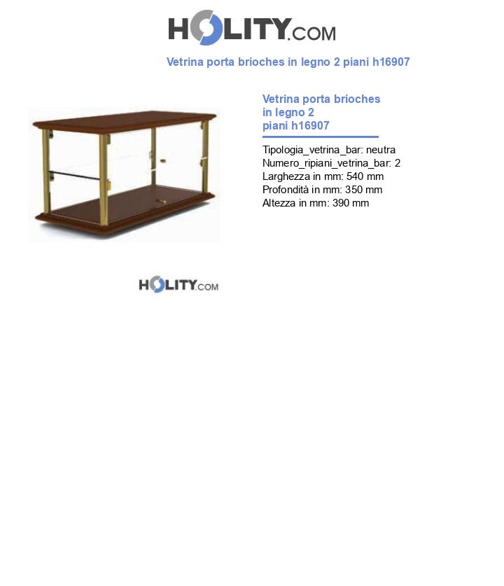 Vetrina porta brioches in legno 2 piani h16907