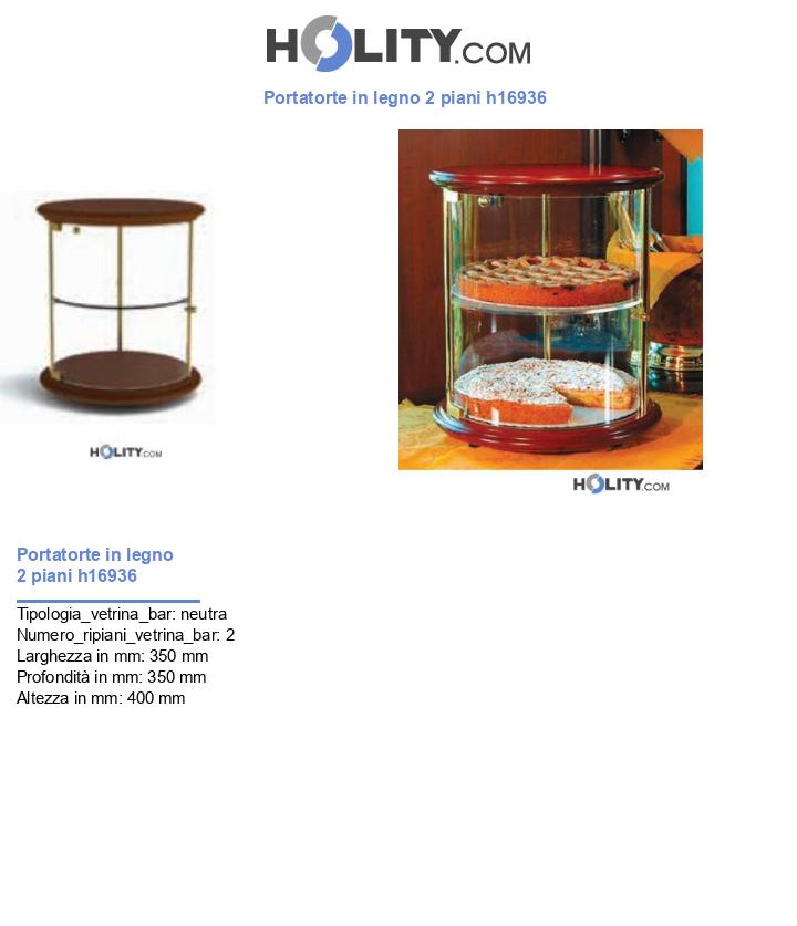 Portatorte in legno 2 piani h16936
