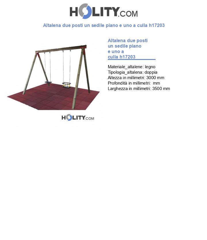 Altalena due posti un sedile piano e uno a culla h17203
