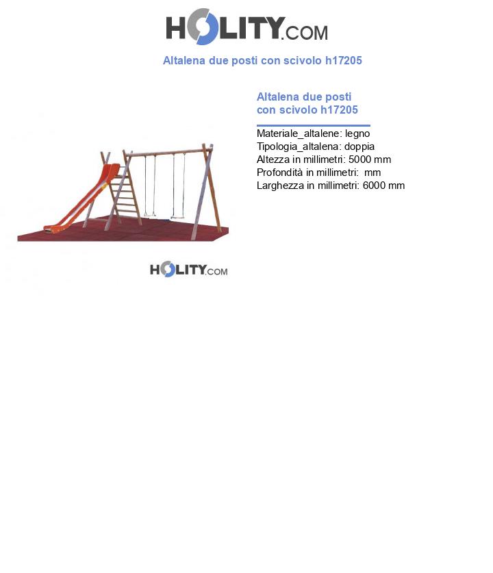 Altalena due posti con scivolo h17205