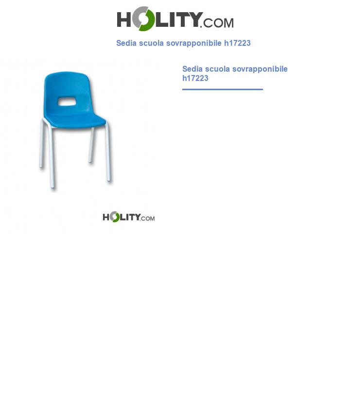 Sedia scuola sovrapponibile altezza 35 cm h17223