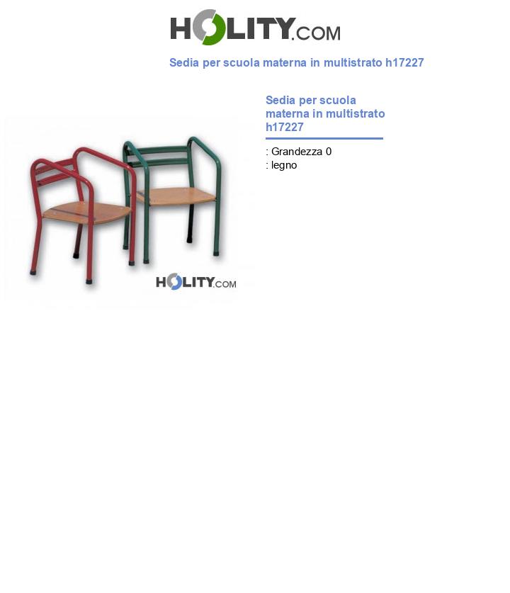 Sedia per scuola materna in multistrato h17227
