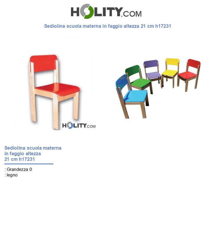 Sediolina scuola materna in faggio altezza 21 cm h17231