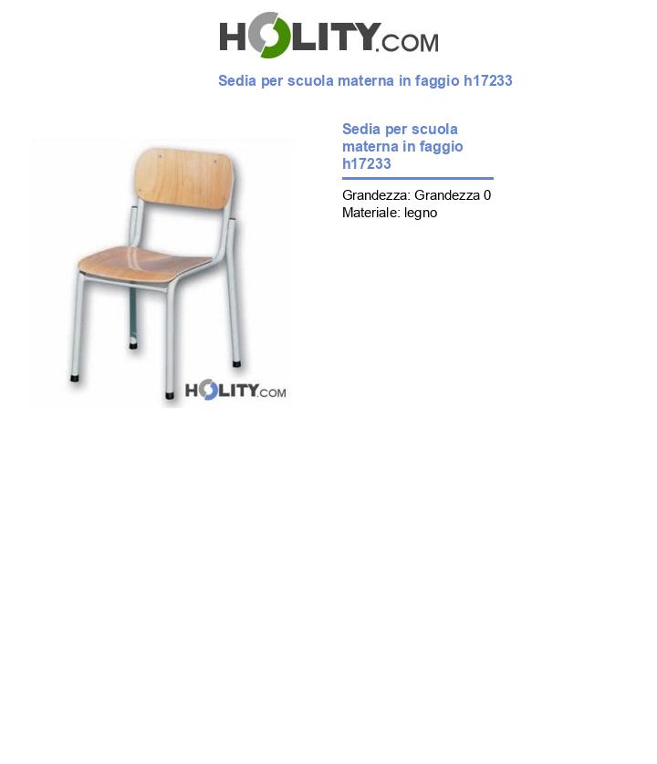 Sedia per scuola materna in faggio h17233