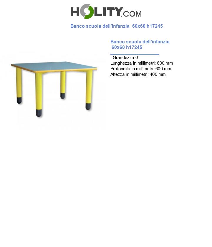 Banco scuola infanzia altezza 40 cm h17245