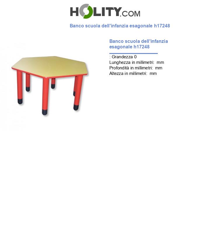 Banco scuola dell'infanzia esagonale h17248