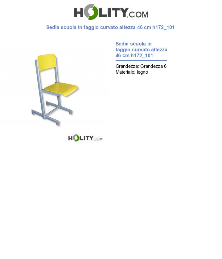 Sedia scuola in faggio curvato altezza 46 cm h172_101