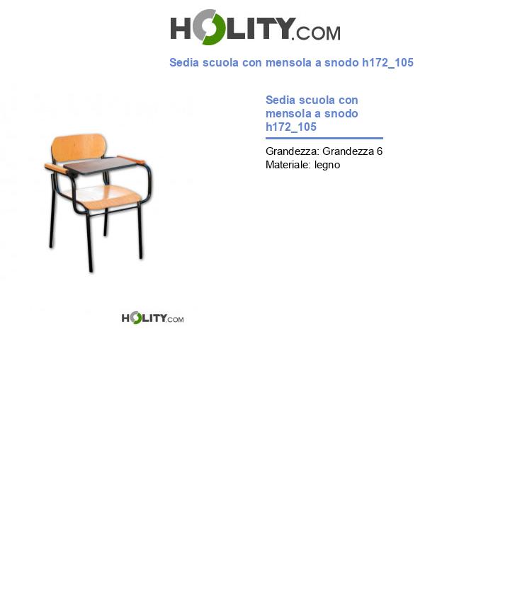 Sedia scuola con mensola a snodo h172_105