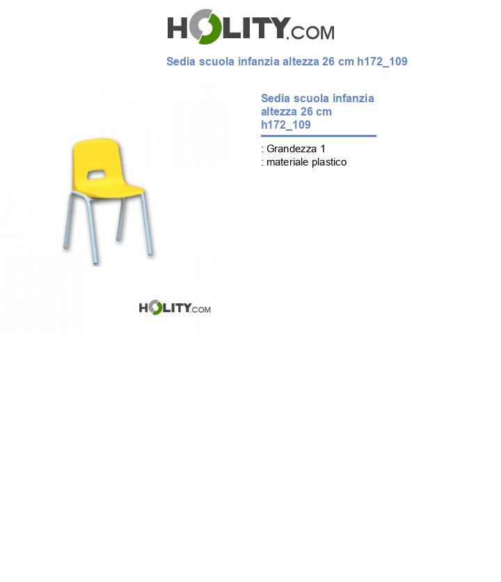 Sedia scuola infanzia altezza 26 cm h172_109