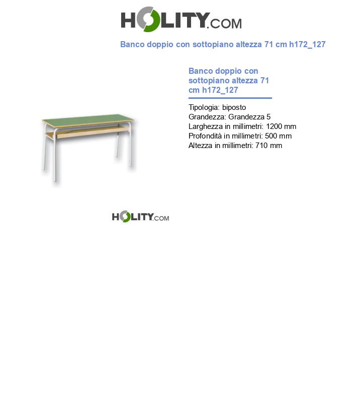Banco doppio con sottopiano altezza 71 cm h172_127
