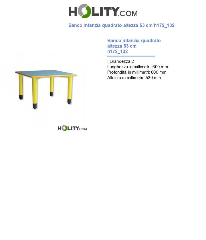Banco infanzia quadrato altezza 53 cm h172_132