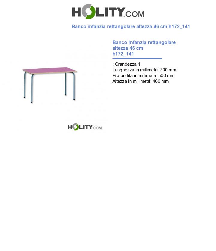 Banco infanzia rettangolare altezza 46 cm h172_141