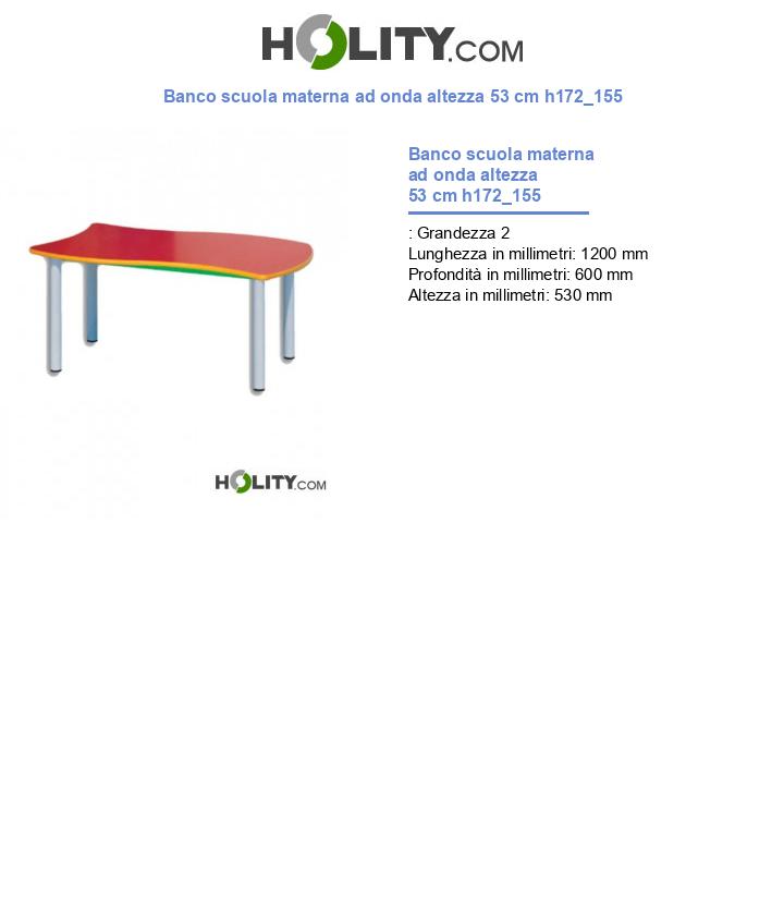 Banco scuola materna ad onda altezza 53 cm h172_155