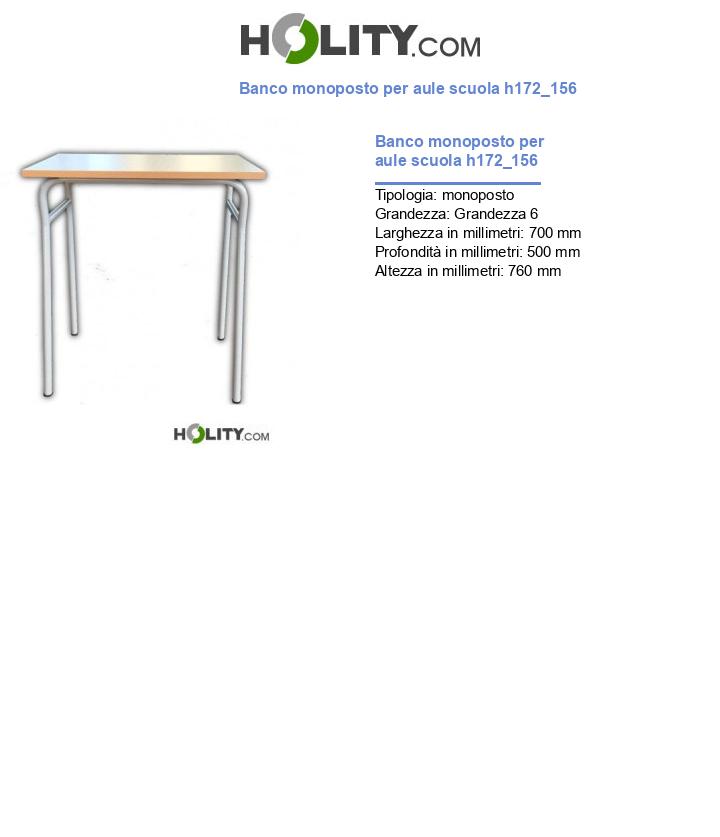 Banco monoposto per aule scuola h172_156