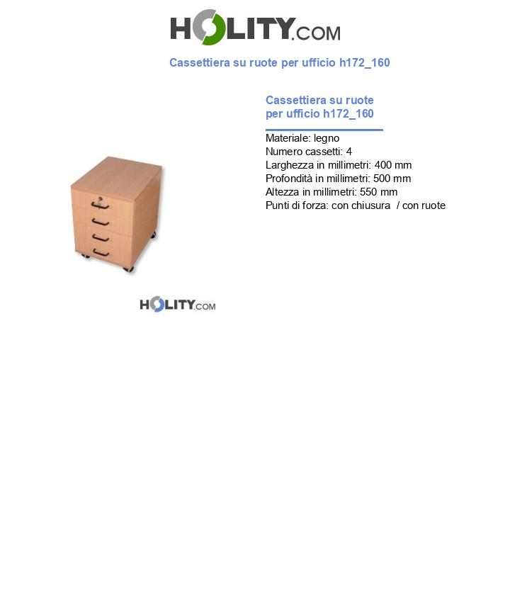 Cassettiera su ruote per ufficio h172_160