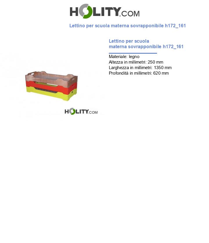 Lettino per scuola materna sovrapponibile h172_161