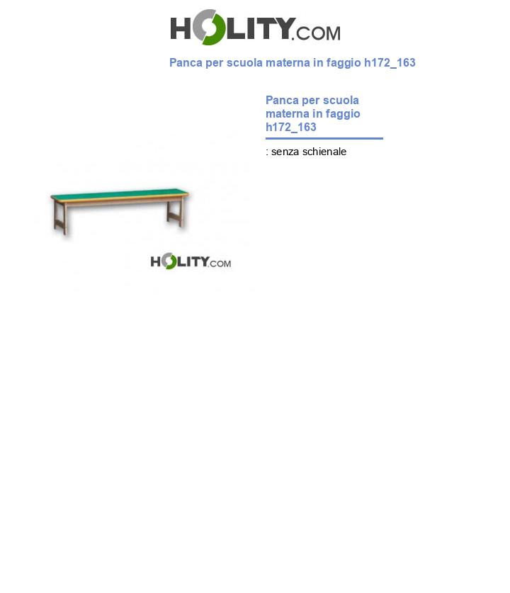 Panca per scuola materna in faggio h172_163