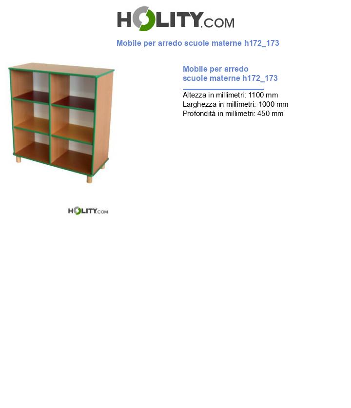 Mobile per arredo scuole materne h172_173