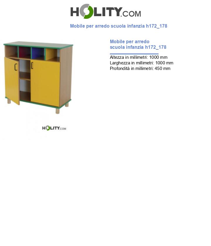 Mobile per arredo scuola infanzia h172_178