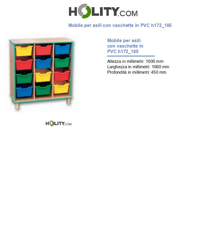 Mobile per asili con vaschette in PVC h172_185