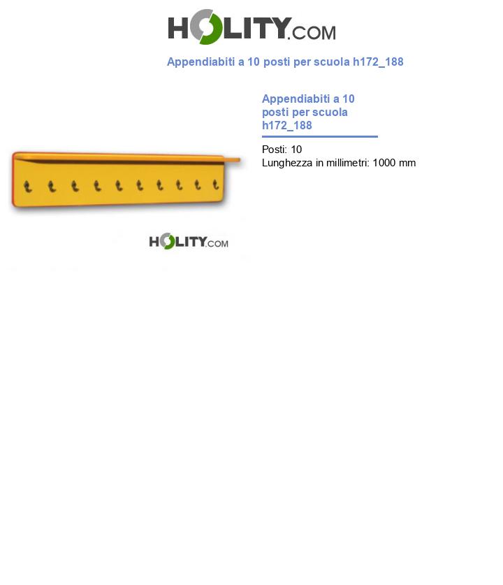 Appendiabiti a 10 posti per scuola h172_188