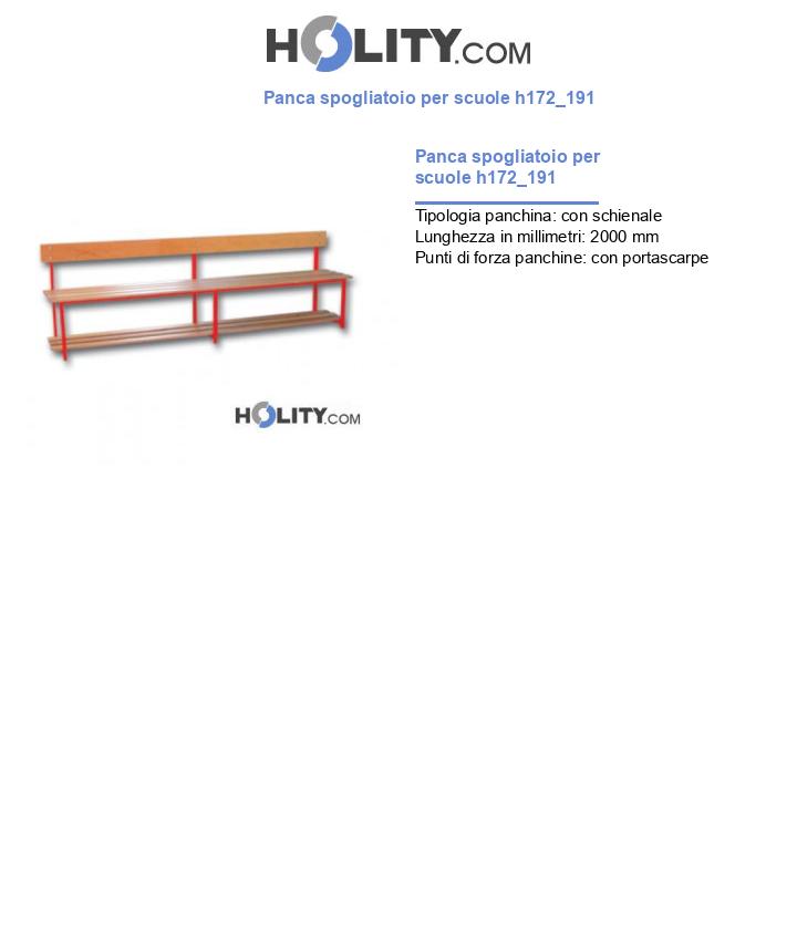 Panca spogliatoio per scuole h172_191