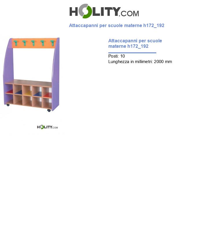 Attaccapanni per scuole materne h172_192