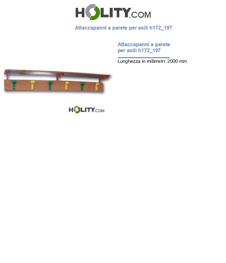 Attaccapanni a parete per asili h172_197