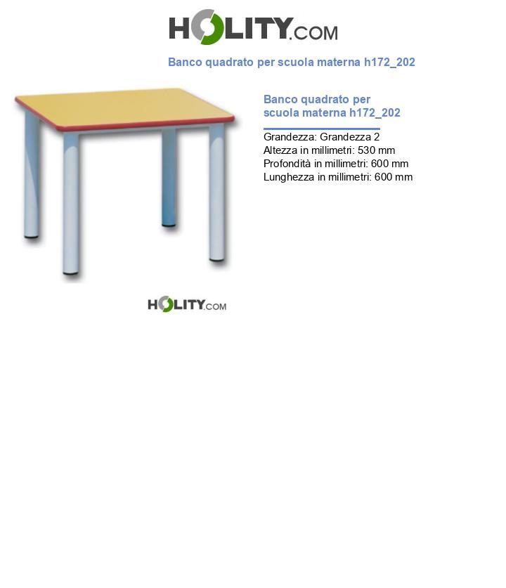 Banco quadrato per scuola materna h172_202