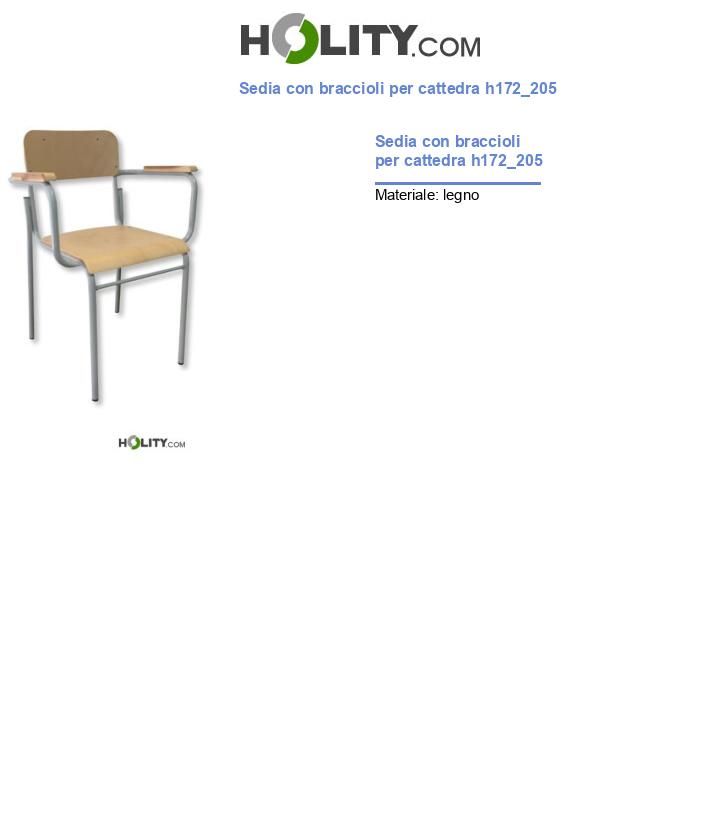 Sedia con braccioli per cattedra h172_205