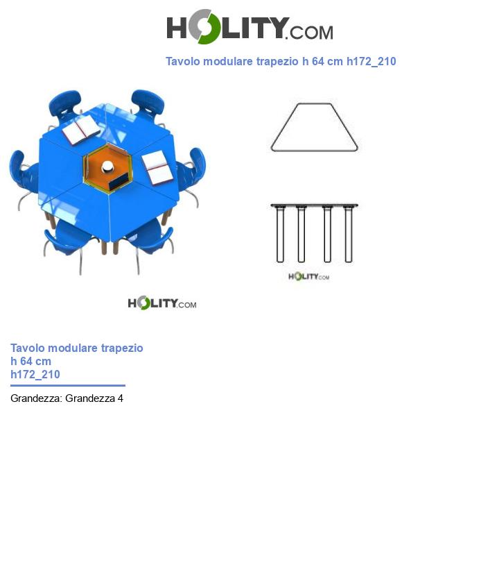 Tavolo modulare trapezio h 64 cm h172_210