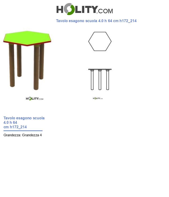 Tavolo esagono scuola 4.0 h 64 cm h172_214