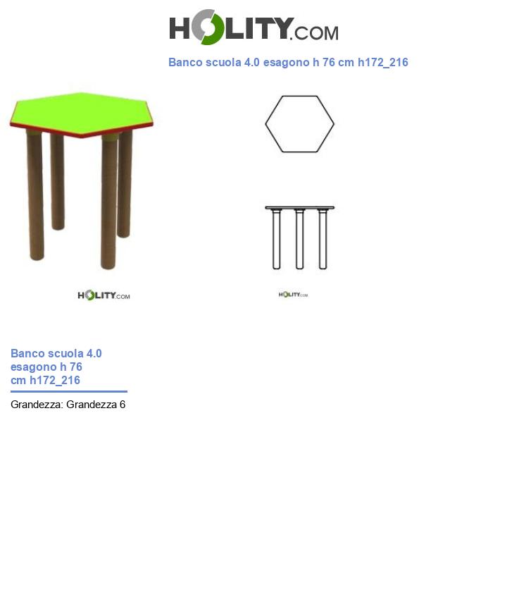 Banco scuola 4.0 esagono h 76 cm h172_216