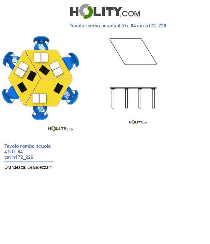 Tavolo rombo scuola 4.0 h. 64 cm h172_226