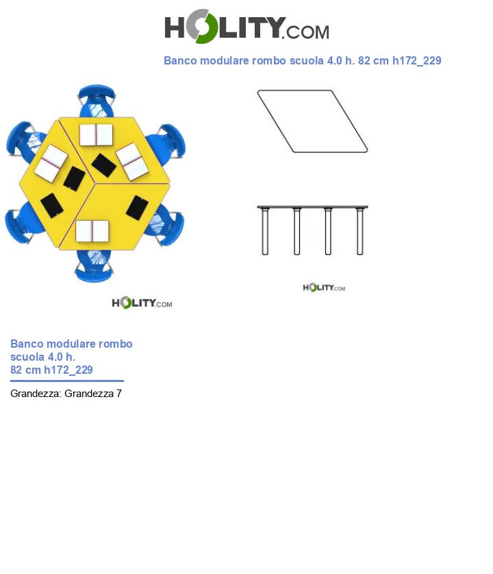 Banco modulare rombo scuola 4.0 h. 82 cm h172_229